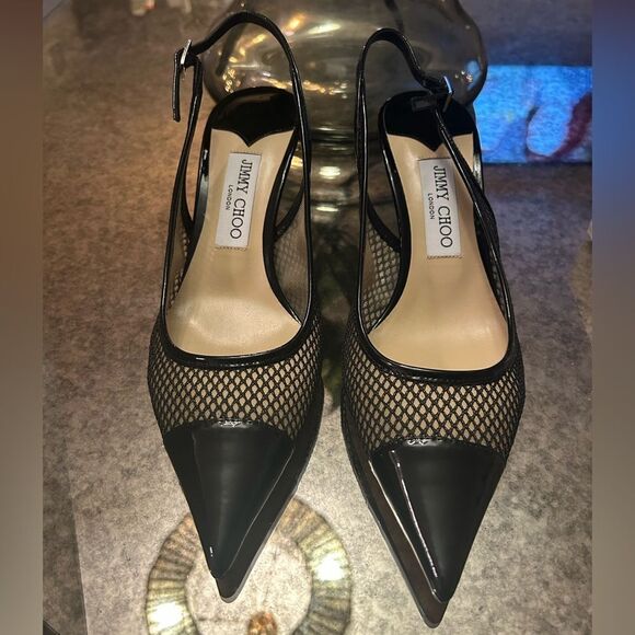 Jimmy Choo Anika Sport Mesh Slingback Heels 65mm - Picture 7 of 8
